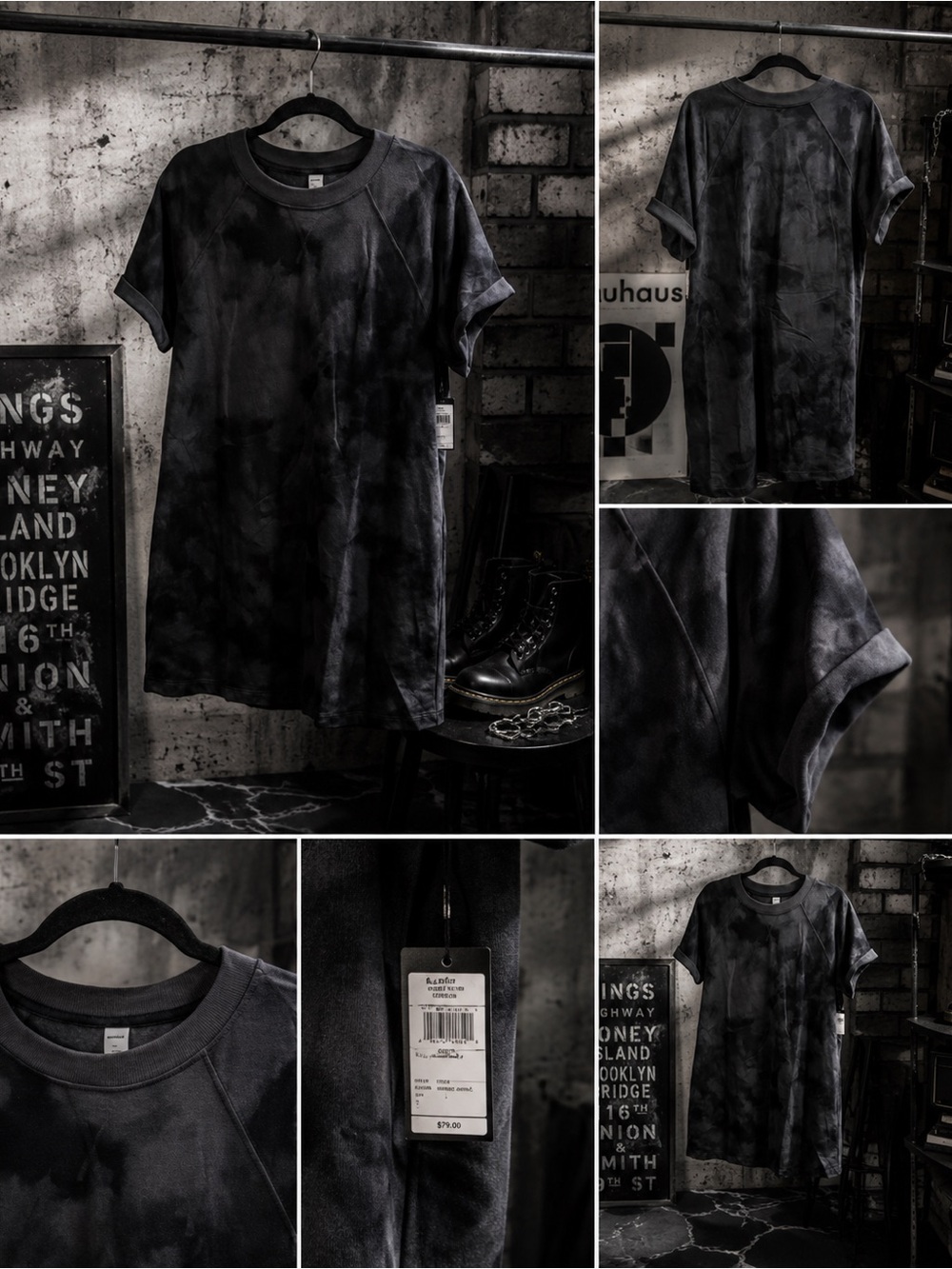 Old Navy Black Tie-Dye Short Sleeve Tee
